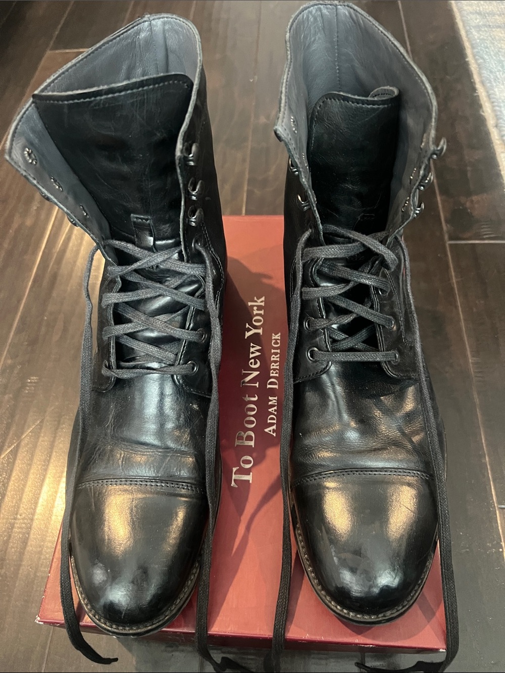 To Boot Men’s Black Leather Lace-Up Boots